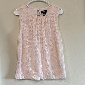 Liz Claiborne Women's Pink Lace Sleeveless Blouse